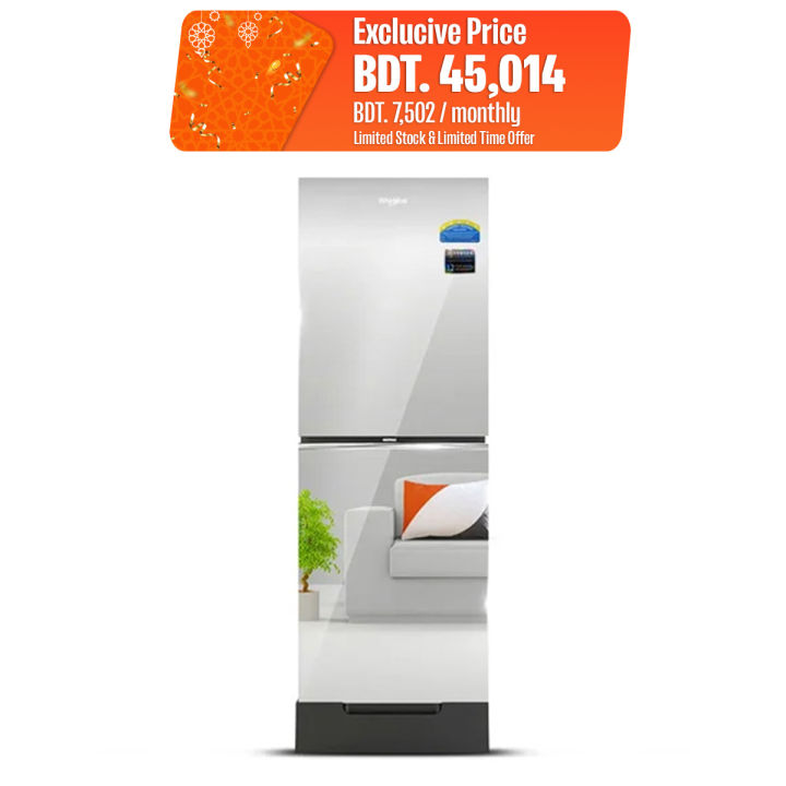 Whirlpool Fresh Magic Pro 278L GD Mirror Inverter Refrigerator with Free Delivery with Free Delivery