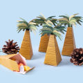 10/20Pcs Mini Coconut Palm Tree Paper Chocolate Candy Box Packing Box for Hawaiian Tropical Birthday Party Supplies.