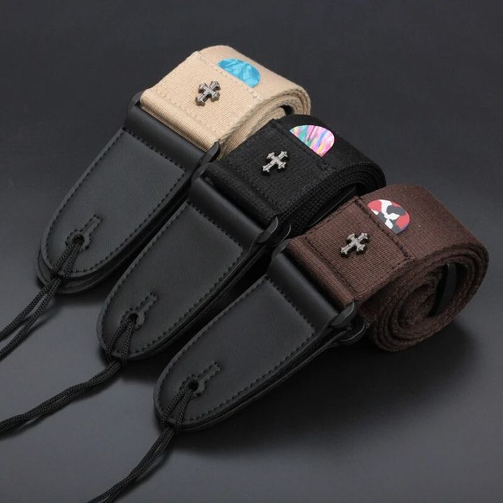 Electric Guitar Strap Acoustic Folk Guitarra Belt Straps Vintage Cross ...