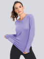 Women T-Shirts Sun Protection Sports Long Sleeves UV Protection Loose Breathable Running Yoga Clothes Fitness.