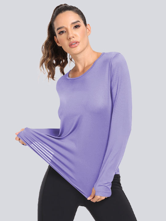 Women%20T-Shirts%20Sun%20Protection%20Sports%20Long%20Sleeves%20UV%20Protection%20Loose%20Breathable%20Running%20Yoga%20Clothes%20Fitness%20-%20Image%203