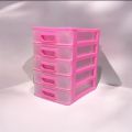 Plastic Five Layer Mini Drawer Storage Cabinet Box for Kitchen | for Bedroom | Jewellery Storage Box | Drawer Organizer (Pink)(Dimensions - 25cm × 22cm × 16cm). 