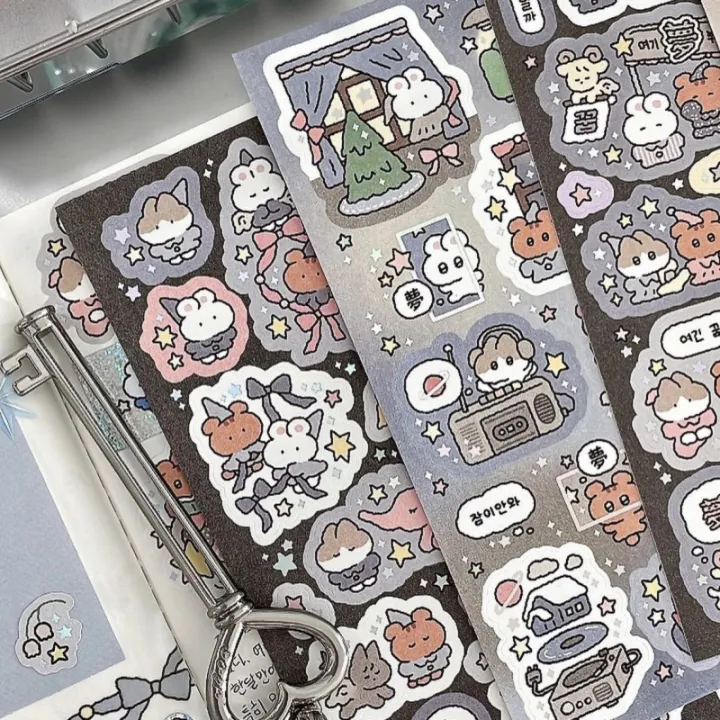 Cute%20Cartoon%20Graffiti%20Teddy%20Bear%20Rabbit%20Stickers%20Korea%20Handbook%20Diary%20Notebook%20Planner%20Scrapbook%20Diy%20Decorative%20Stickers%20-%20Image%202