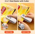 USB Rechargeable Portable Mini Heat Sealing Machine cell operated plastic bag sealer sealer machine Packaging Household Tools Hand Held Sealer packaging tool. 
