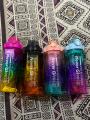 Set Of 3 Sports Large Water Bottle Motivational Drinking Bottle Sports Straw Bottles With Time Marker Plastic Cups Outdoor. 