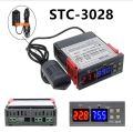 STC-3028 Dual Digital Thermostat Temperature Humidity Control Thermometer Hygrometer Incubator Controller AC 220V. 