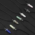7pcs/set Natural Quartz Chakra Crystal Healing Point Cut Gemstone Pendant Reiki Necklace For Stress Reduction. 