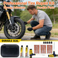 Tire Repair Kit Emergency Tyre Puncture Plug Tool Set with Repair Glue &  Strips for Car Motorcycle Bicycle. 