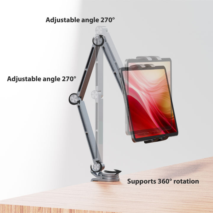 Kimdoole%20Tablet%20Desktop%20Cantilever%20Bracket%20Supports%20Table%20Mobile%20Phones%20Portable%20Monitor%20Adjustable%20Rotating%20Tablet%20Clip%20Bracket%20-%20Image%205