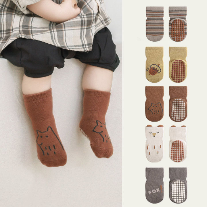 5%20Pairs%20Kids%20Non-Slip%20Socks%20Cute%20Cartoon%20Fox%20Pattern%20Striped%20Baby%20Boys%20Girls%20Floor%20Socks%20Comfortable%20for%20Toddler%20Children%20-%20Image%202