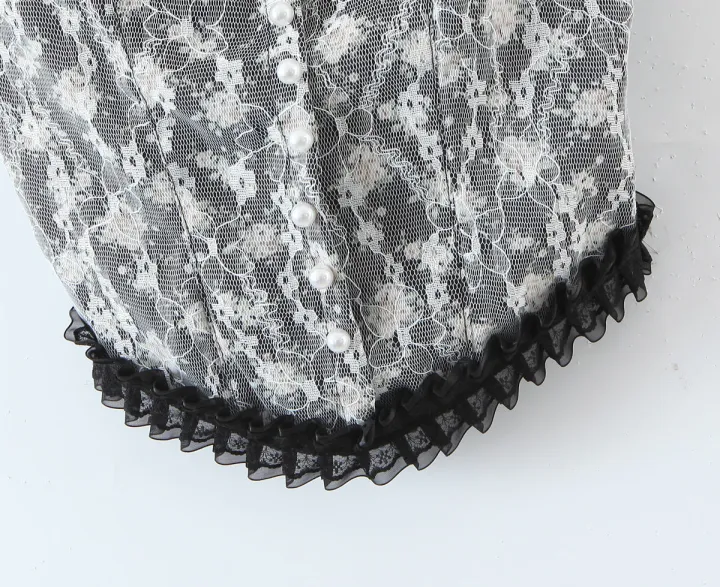 1PC%20Women's%20Camisole%20Summer%20French%20Lace%20Floral%20Ruffle%20No%20Steel%20Ring%20With%20Chest%20Pad%20Girl%20Bottoming%20Shirt%20Tank%20Top%20-%20Image%207