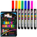 Liquid Chalk Pens-Extra Fine Tip Chalk Markers (8 Pack 1mm Point),Dry Erase Marker Pens for Blackboard,Chalkboards,Windows,Glass. 