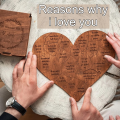 20 Reasons Why I Love You Wooden Heart Puzzle Valentines Day Gift For Him, Her, Couple - Wedding Anniversary For Wife, Husband. 