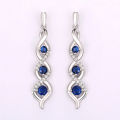 Huitan Newly Designed Women's Earrings for Wedding Accessories Fancy Twist Earrings with Blue Cubic Zirconia Temperament Jewelry. 