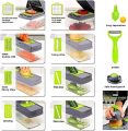 Best Quality 14 in 1 Multifunctional Vegetable Onion Chopper Dicer Slicer, Kitchen Mandoline Food Chopper Cutter Slicer with 8 Blades, Carrot and Garlic Chopper with Container. 
