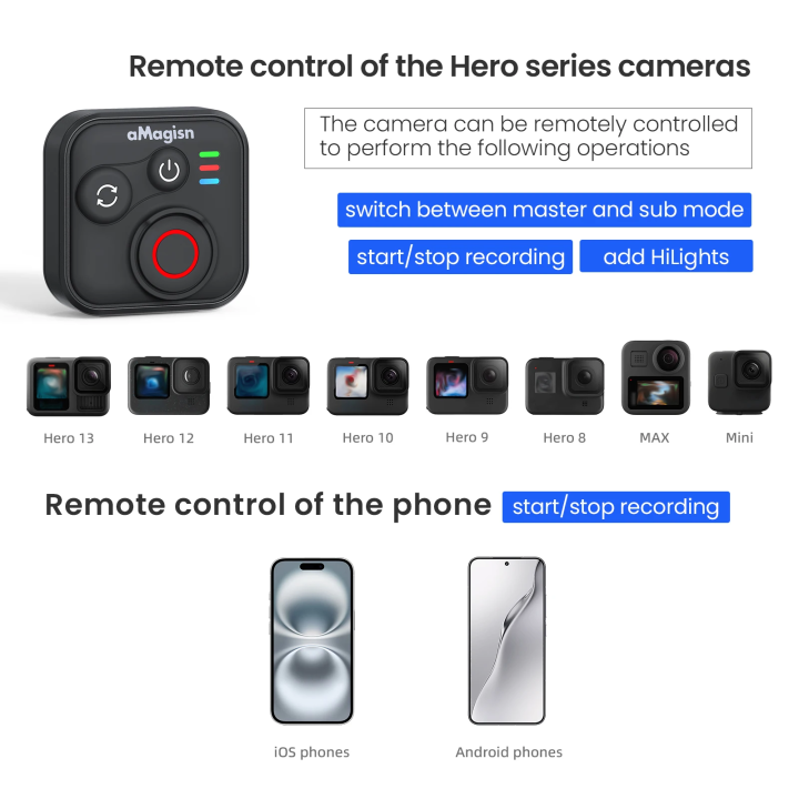 Wireless%20Bluetooth%20Remote%20Control%20with%20Wrist%20Strap%20for%20Insta%20360%20X5%20X3%20X4%20GO%203S%20ACE%20Pro%202%20%2013/12/11/10/9/8%20Action%20Camera%20-%20Image%205