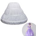 White Children Petticoat A-Line 3 Hoops One Layer Lace Trim Flower Crinoline Skirt Petticoat. 