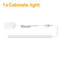 DC12V Touch On/Off Under Cabinet Light Dimmable Aluminum LED Lamp, 1-5PCS Series Connection Bar Lights With EU/US Power Adapter. 