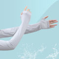 Ice Silk Sun Protection Sleeve Summer Loose Thin Breathable Hand Sleeve Long Arm Sleeve Driving Riding Shade Ice Sleeve Cool.