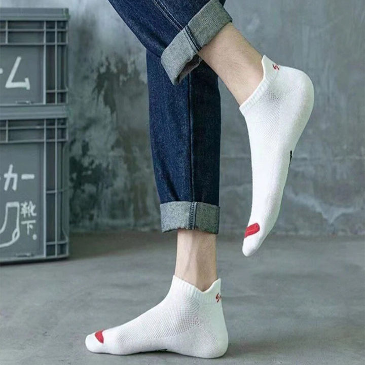 5/10/20/30%20Pairs%20Men%20Ankle%20Socks%20Fashionable%20Letter%20Sports%20Style%20Odor%20Proof%20Sweat%20Absorbing%20Breathable%20Invisible%20Running%20Socks%20-%20Image%205