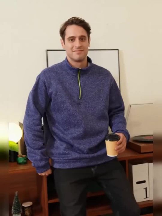 Spring Autumn Men's Standing Collar Half Zipper Sportswear Long Sleeve Sweatshirts Men Casual Knitted Pullovers Daily Coats