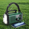 10000mAh Emergency Solar Crank AM FM Weather Alert Radio USB C Charger Flashlight SOS Alarm Compass Outdoor Gear. 