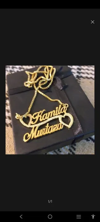 Dm Name Locket Customized gold plated name locket . | Daraz.pk
