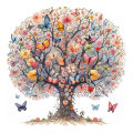 Tree of Life Creative Wooden Puzzle - Irregular Fragmented Wooden Toys - Handmade Decorations - Christmas , Birthday . 