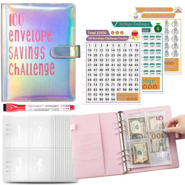 2024%20New100%20Envelope%20Savings%20Challenge%20Laser%20A5%20Loose-Leaf%20Binder%20Budget%20Binder%20With%20Cash%20Envelopes%20Money%20Organizer%20System%20-%20Image%203