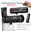Monocular Binoculars 30x25/8x21 Mini Portable Mobile Phone Telescope with Holder Outdoor Camping Hunting Birdwatching Telescopes. 