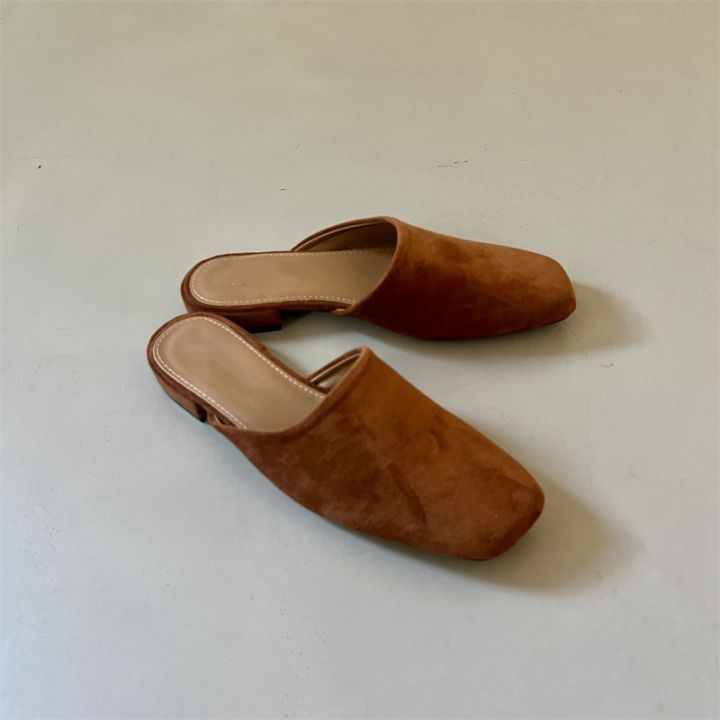 Baotou%20Half%20Slippers%20for%20Women%20Wearing%20Summer%20New%20Korean%20Version%20Square%20Headed%20One%20Step%20Lazy%20Muller%20Slippers%20for%20Women%20-%20Image%204