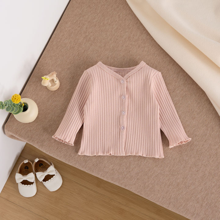 Baby%20knitted%20cardigan%20girls%20children's%20clothes%20spring%20pit%20strip%20princess%20solid%20color%20top%20western%20style%20coat%20-%20Image%204