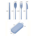 Portable Wheat Straw Fork Cutlery Set Foldable Folding Chopsticks Cutlery Set With Box Travel Kitchen Accessories.
