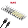 M.2 NVME PCIe NGFF SATA Dual Protocol SSD Case Clear USB Type C 10Gbps PCI-E M2 SSD Transparent External Enclosure Hard Disk Box. 