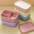 1PCS Baby Silicone Food Storage Box Solid Color Baby Tableware Three-compartment Dinner Plate Children Portable Lunch Box. 