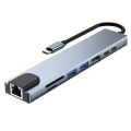 Usb 8 In 1 Type C 3 1 To 4k HdTV Hub Adapter With Sd Tf Rj45 Card Reader Pd Fast Charge For Macbook Notebook Computer. 