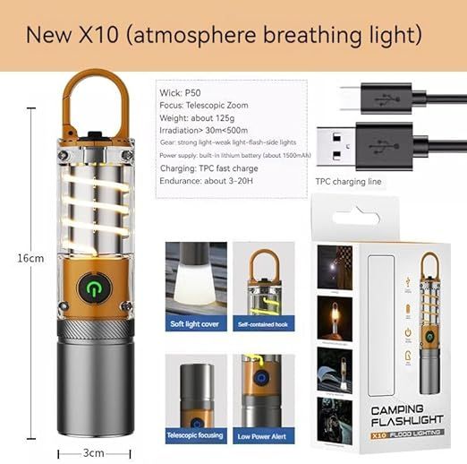 X10%20White%20Laser%20Outdoor%20LED%20Flashlight%20Multi-Functional%20Camping%20Lighting%20Flashlight%20Portable%20Rechargeable%20Work%20lamp%20-%20Image%203