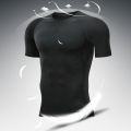Men's thermal sports underwear elastic quick drying O-neck round neck thin autumn slim long sleeve base shirt men's top.