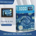 38*26cm Mini Jigsaw Puzzle 1000 Pieces for Adults Famous Oil Painting Van Gogh Puzzle Christmas Toy Educational Toys.