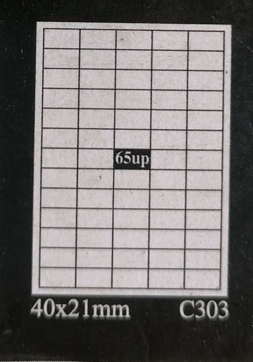 65 Label on A4 size Sticker Sheet