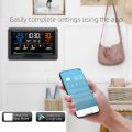 Humidity Meter Weather Forecast Indoor Outdoor Tuya WIFI Smart Weather Station Temperature Multifunctional Weather Alarm Clock. 