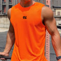 Summer Men's Sleeveless Fitness Vest Mesh Quick Dry Running Gym Sportswear Printed Mens Clothing for Fitness And Running.