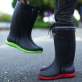 Men's Women's High-End Rain Boots Closed Rainproof and Waterproof Short and Mid.Calf Length Non-Slip Drawstring Rubber Boots. 