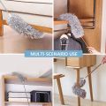 Microfiber Feather Extendable & Bendable Dusters Washable High Celling Cleaning Duster with 100 inches Stainless Still Expandable Pole Handle(Grey) (Duster). 