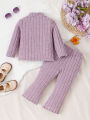 Girl baby Set Half High Collar Solid Color Small Flower Tops +Pants Fashion  2pcs/Set 0-3 Years Cute Girl baby Spring Autumn Set. 