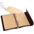 Retro Notebooks & Journals Agenda  Binder Sketch Book Leather Soft Cover 14x10cm Replaceable Kraft Paper Inner Korean Stationery. 