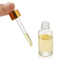 30ml Clear Transparent Glass Dropper Bottle with Golden White Cap - Perfect for Essential Oils, Face & Beauty Serums.