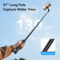 TELESIN 1.3M Magnetic Selfie Stick Tripod with Bluetooth Remote For Iphone 15 14 13 12 11 XIAOMI HUAWEI SAMSUNG For Smart phone. 