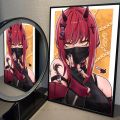 1PC Sexy Girl Makima Chainsaw Man Poster Self-adhesive Art Waterproof Paper Sticker Coffee House Bar Room Wall Decor. 
