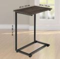 Modern Sofa Side Table for Living Room | Metal Frame with Wooden Top | C-Shaped Couch Table for Snacks, Coffee, Laptop & Home Décor. 